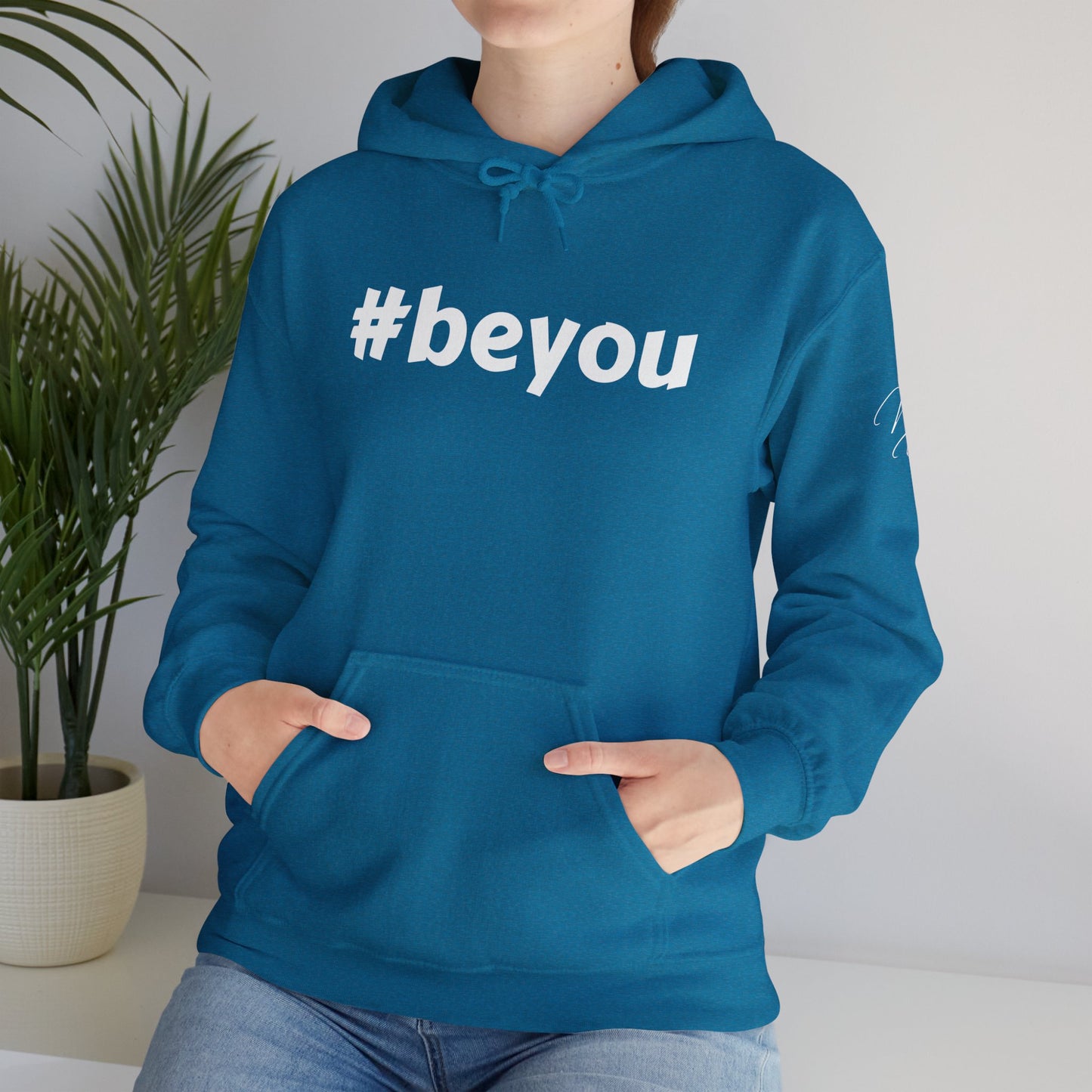 Apparel: Hoodie with White #beyou Print