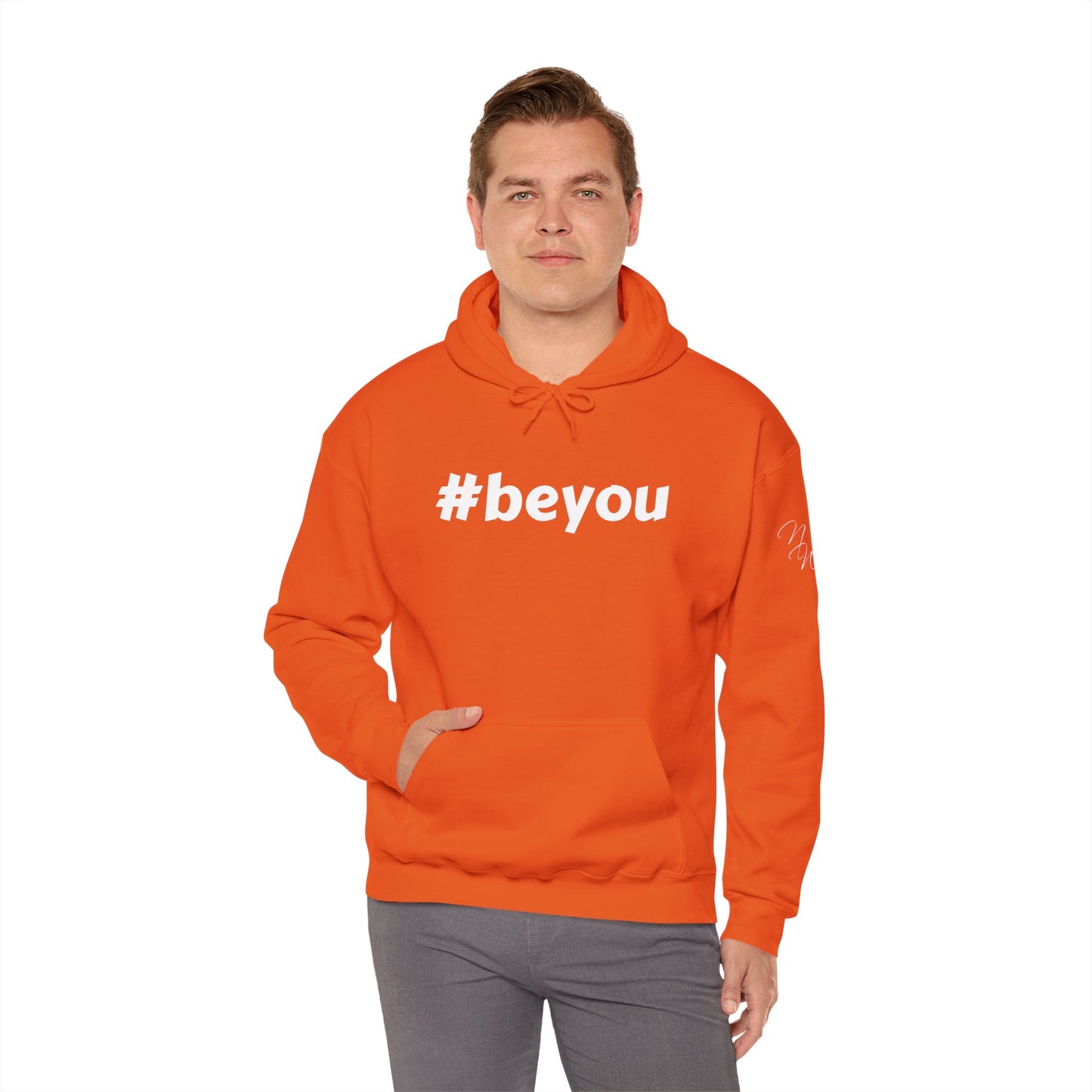 Apparel: Hoodie with White #beyou Print