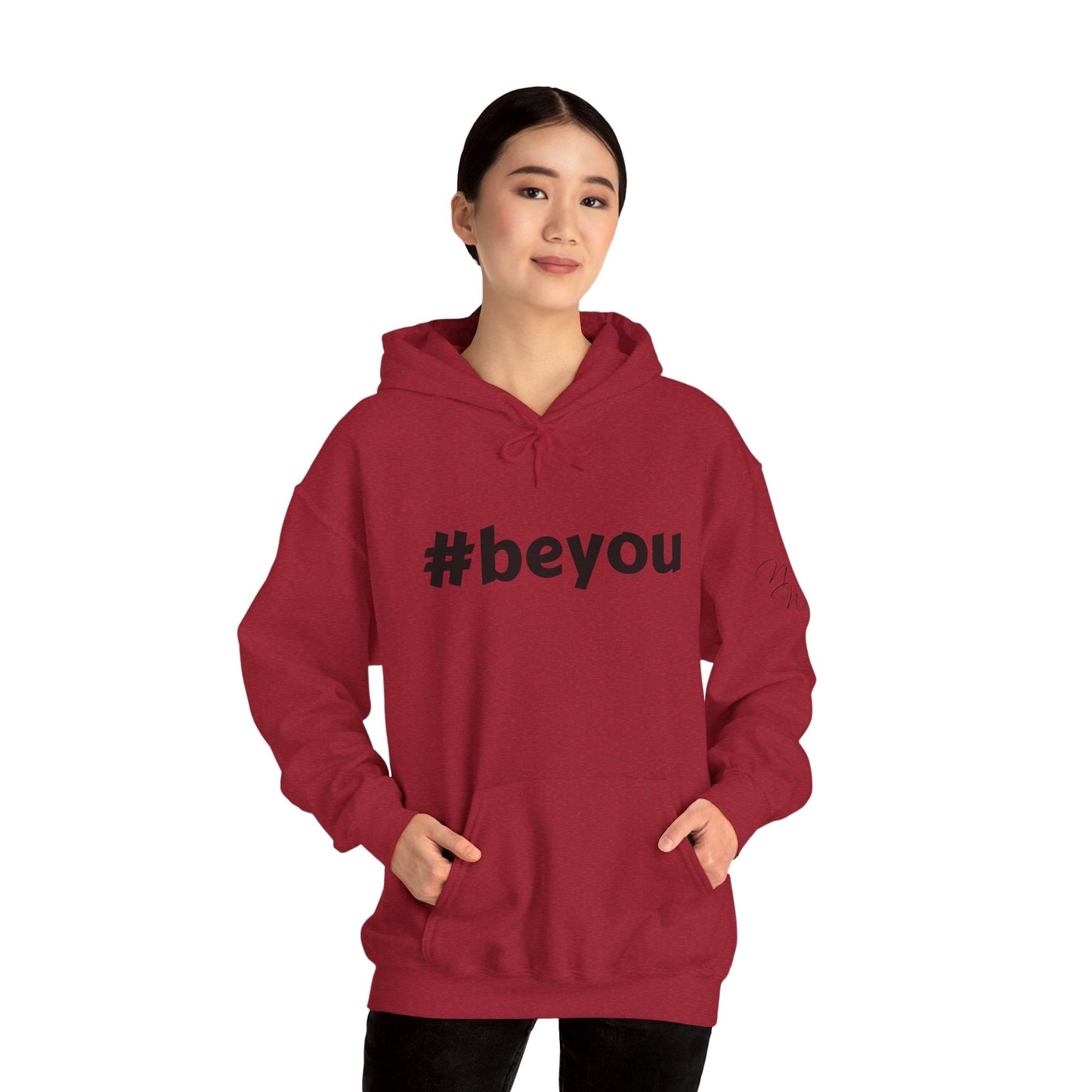 Apparel: Hoodie with Black #beyou Print