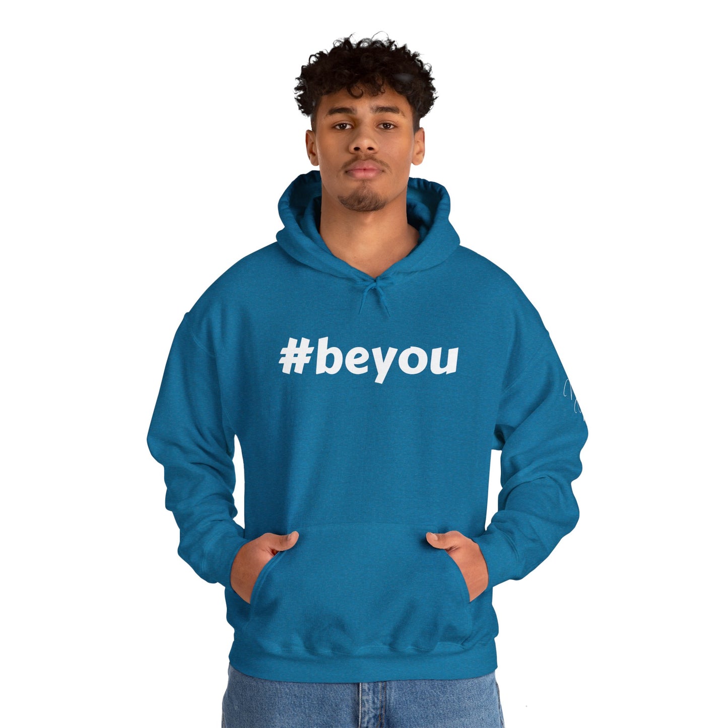 Apparel: Hoodie with White #beyou Print