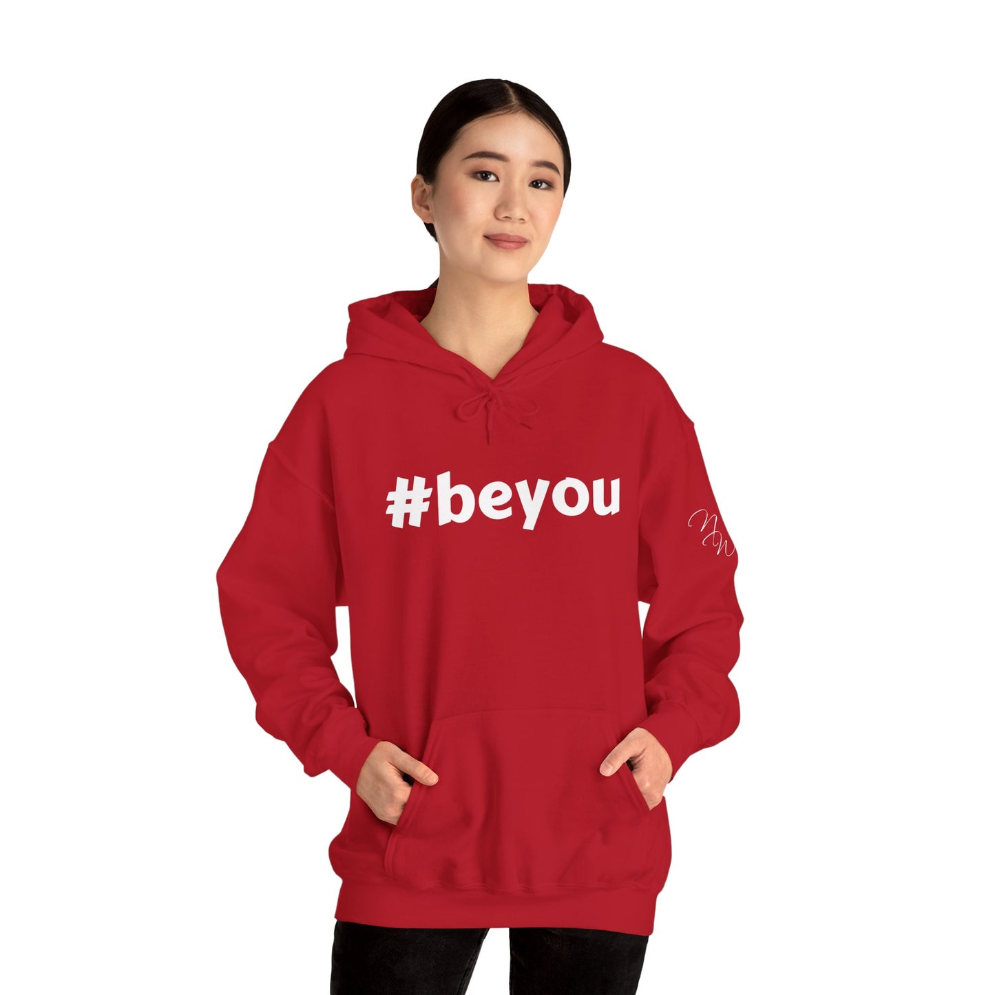 Apparel: Hoodie with White #beyou Print