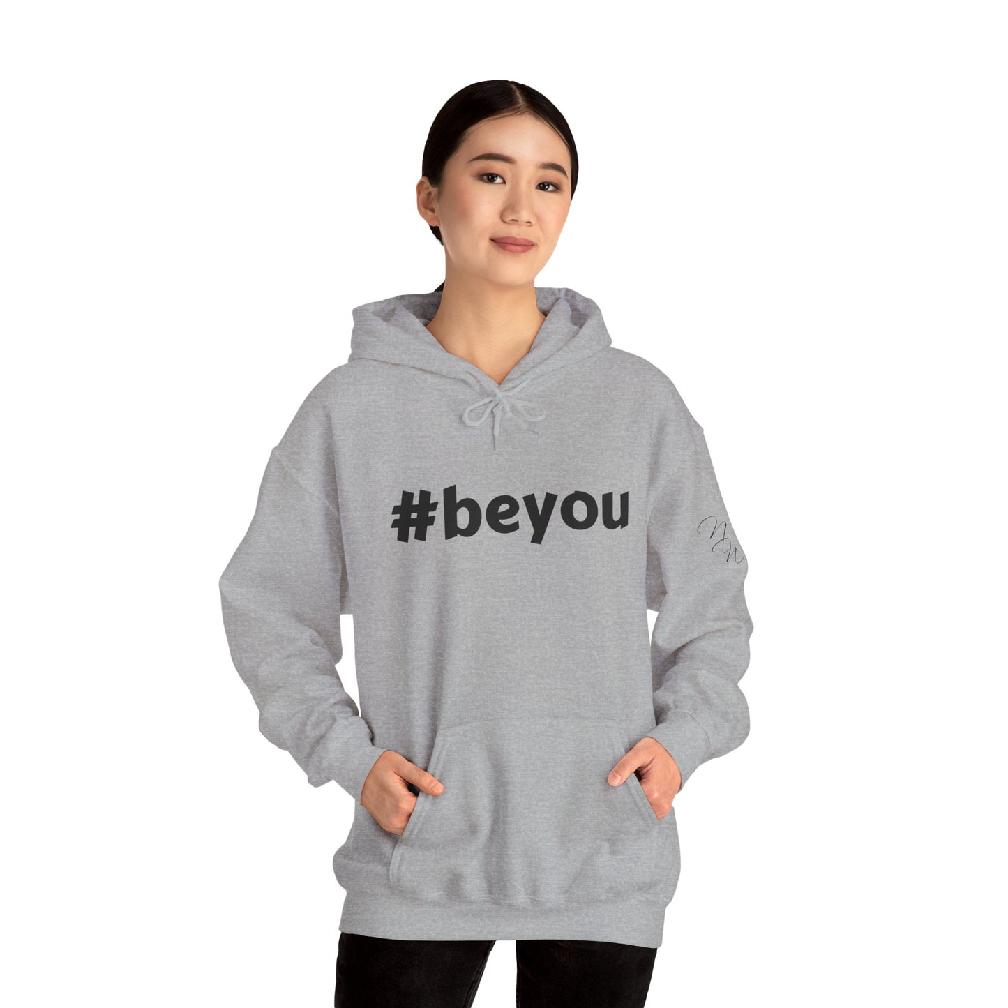 Apparel: Hoodie with Black #beyou Print