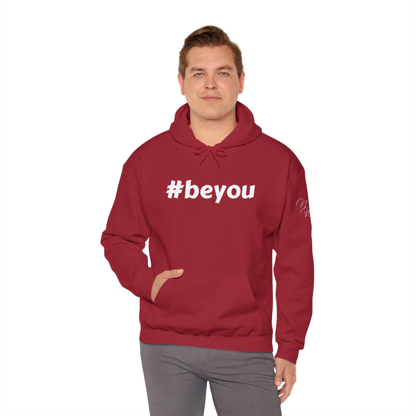 Apparel: Hoodie with White #beyou Print