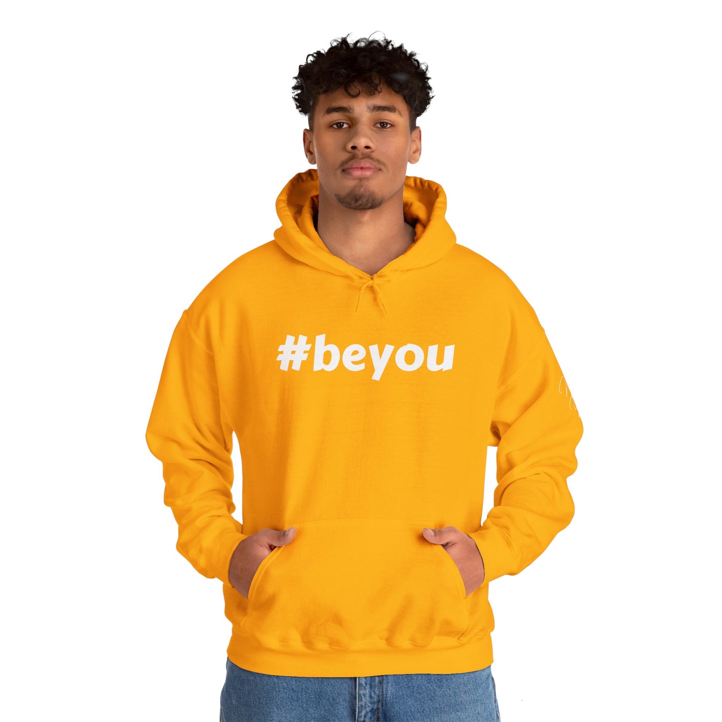 Apparel: Hoodie with White #beyou Print