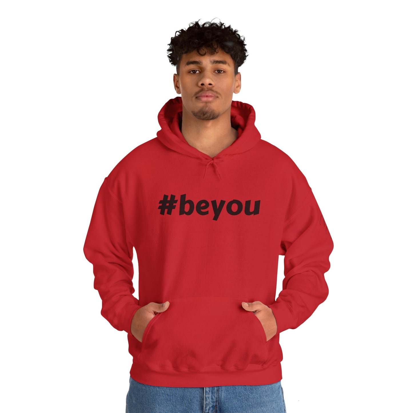 Apparel: Hoodie with Black #beyou Print