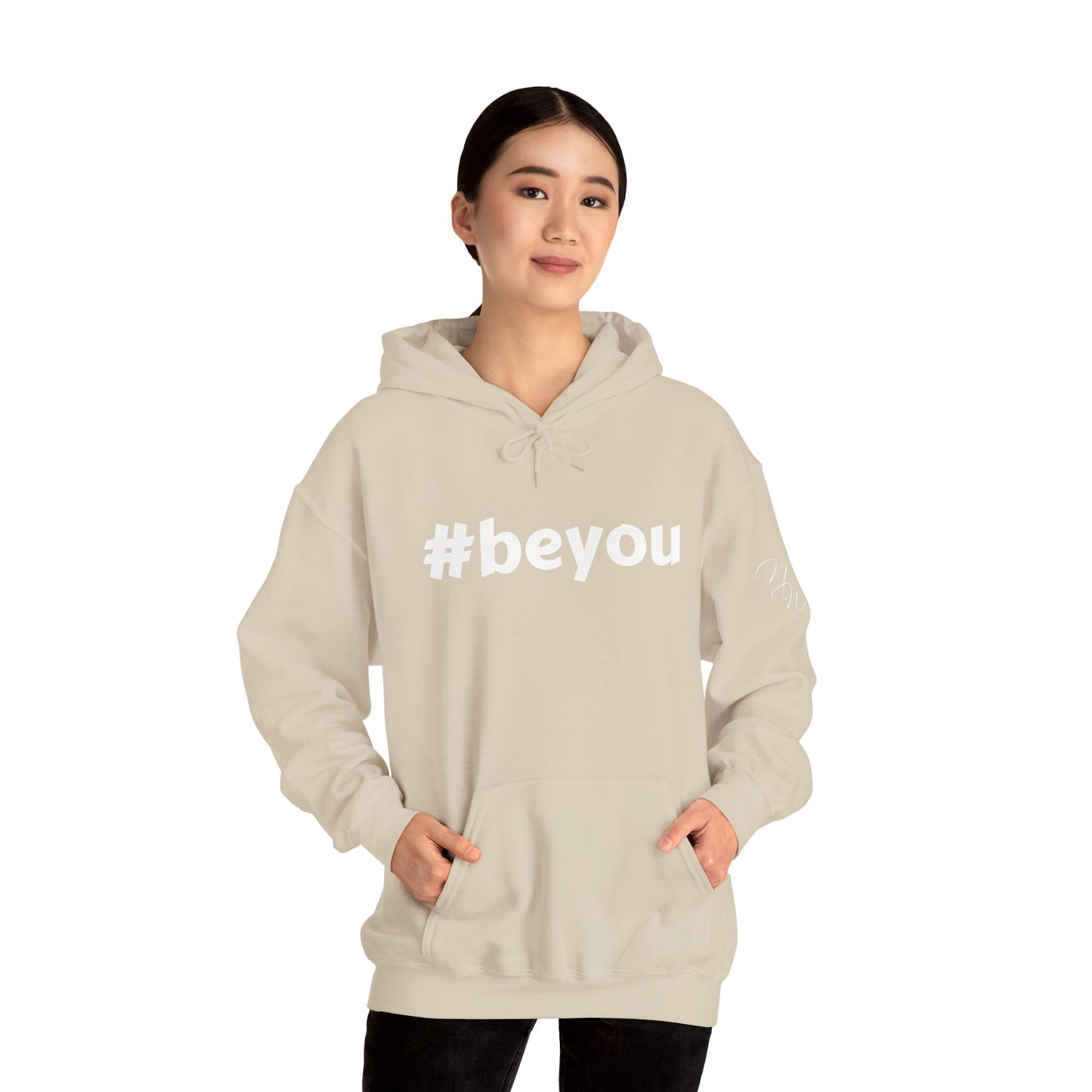 Apparel: Hoodie with White #beyou Print