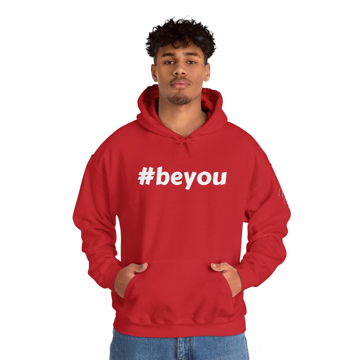 Apparel: Hoodie with White #beyou Print