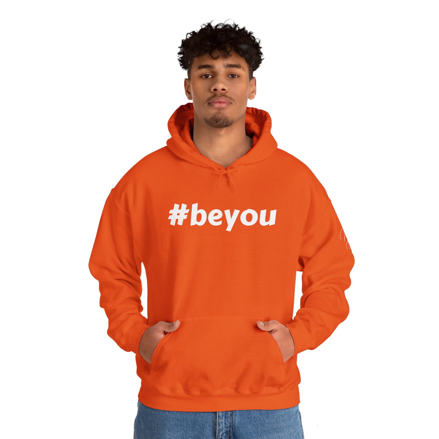 Apparel: Hoodie with White #beyou Print