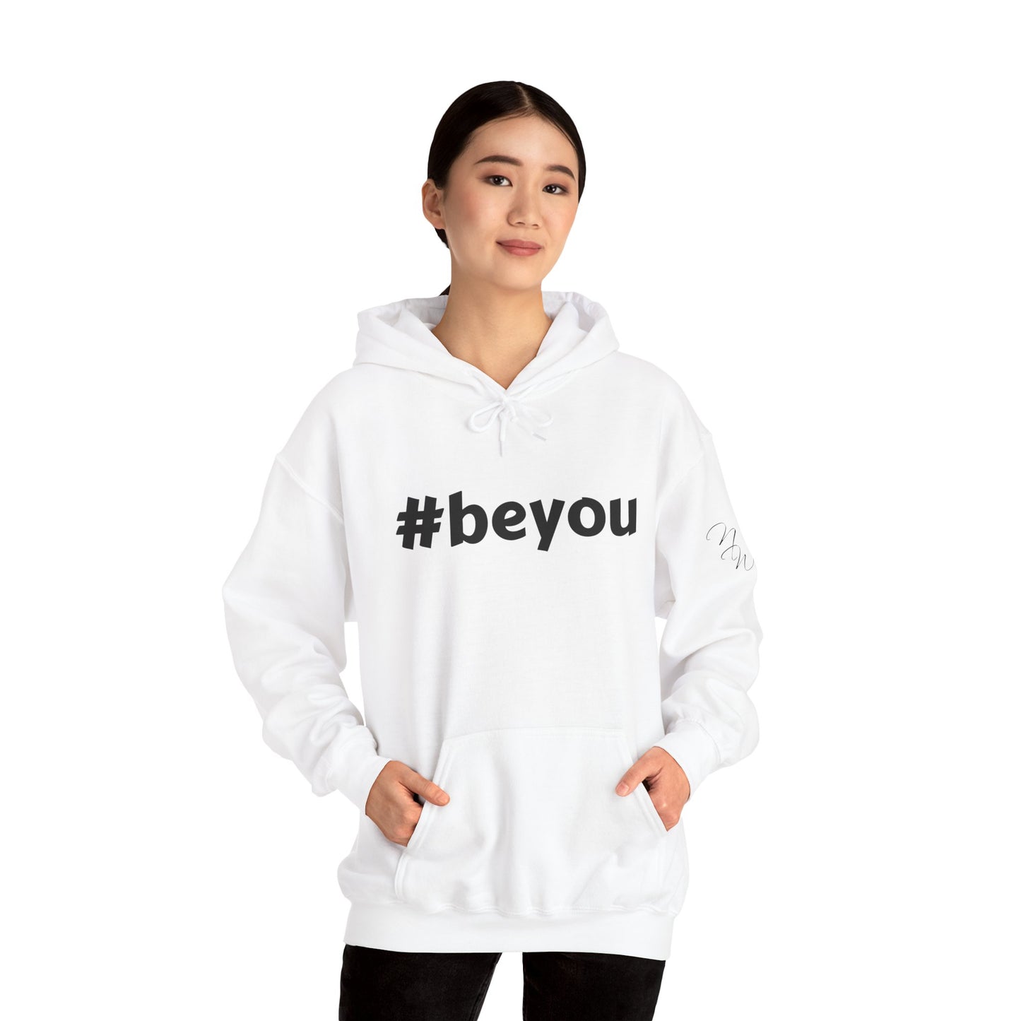 Apparel: Hoodie with Black #beyou Print