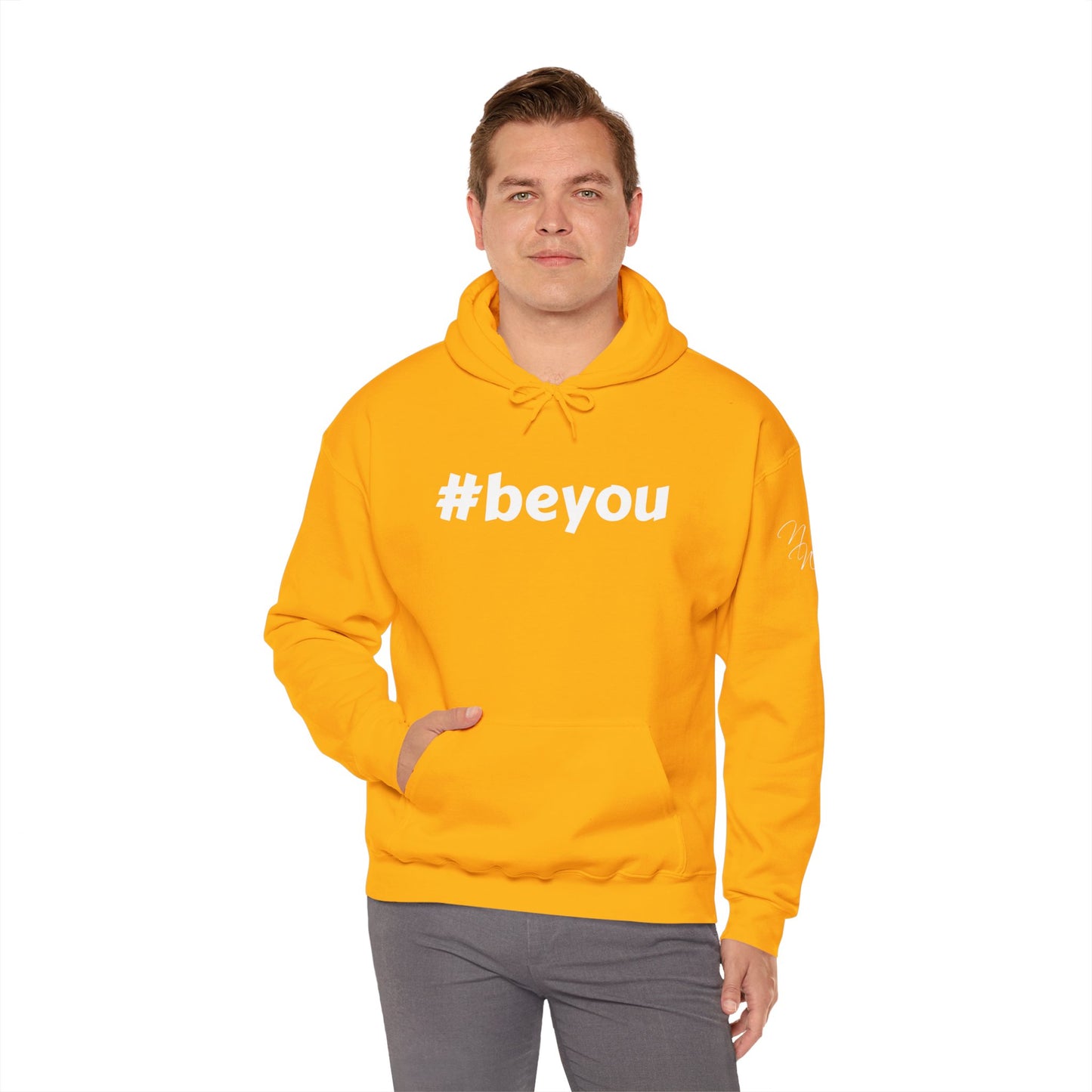 Apparel: Hoodie with White #beyou Print