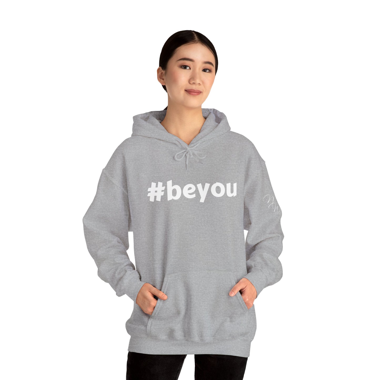 Apparel: Hoodie with White #beyou Print