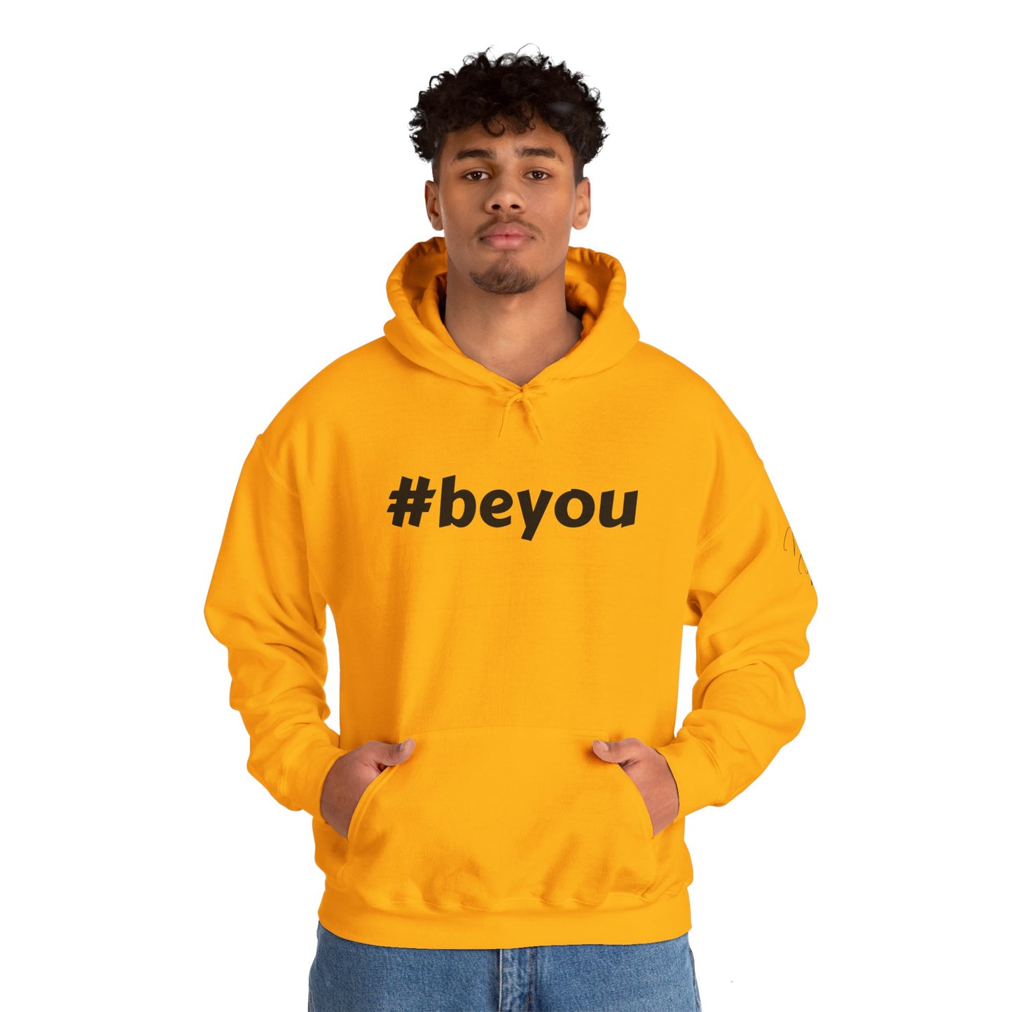 Apparel: Hoodie with Black #beyou Print