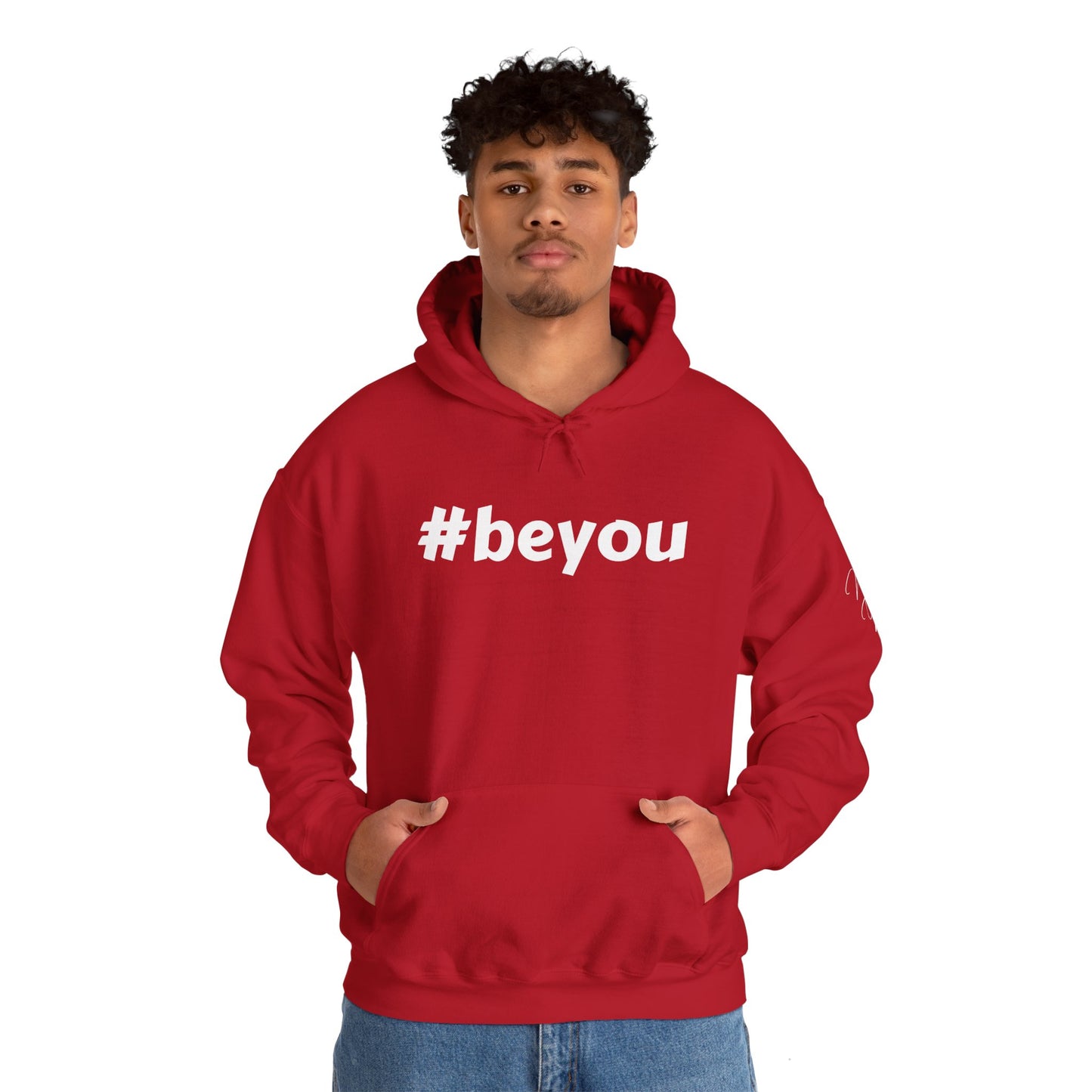 Apparel: Hoodie with White #beyou Print