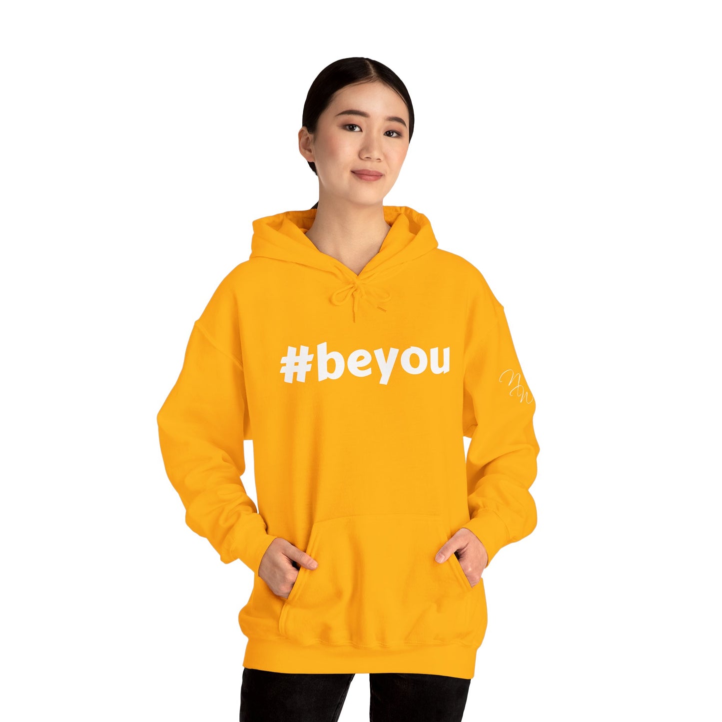 Apparel: Hoodie with White #beyou Print