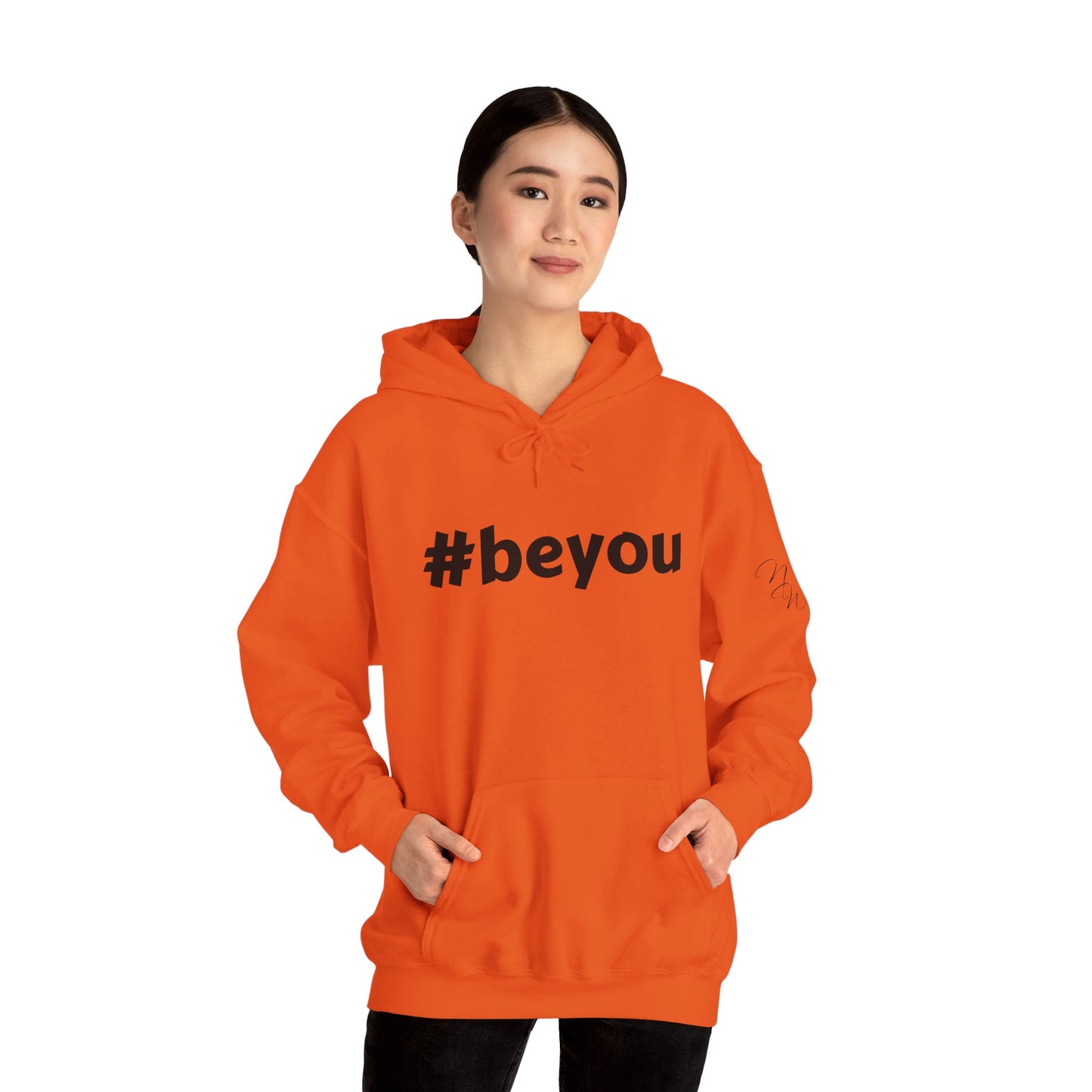 Apparel: Hoodie with Black #beyou Print