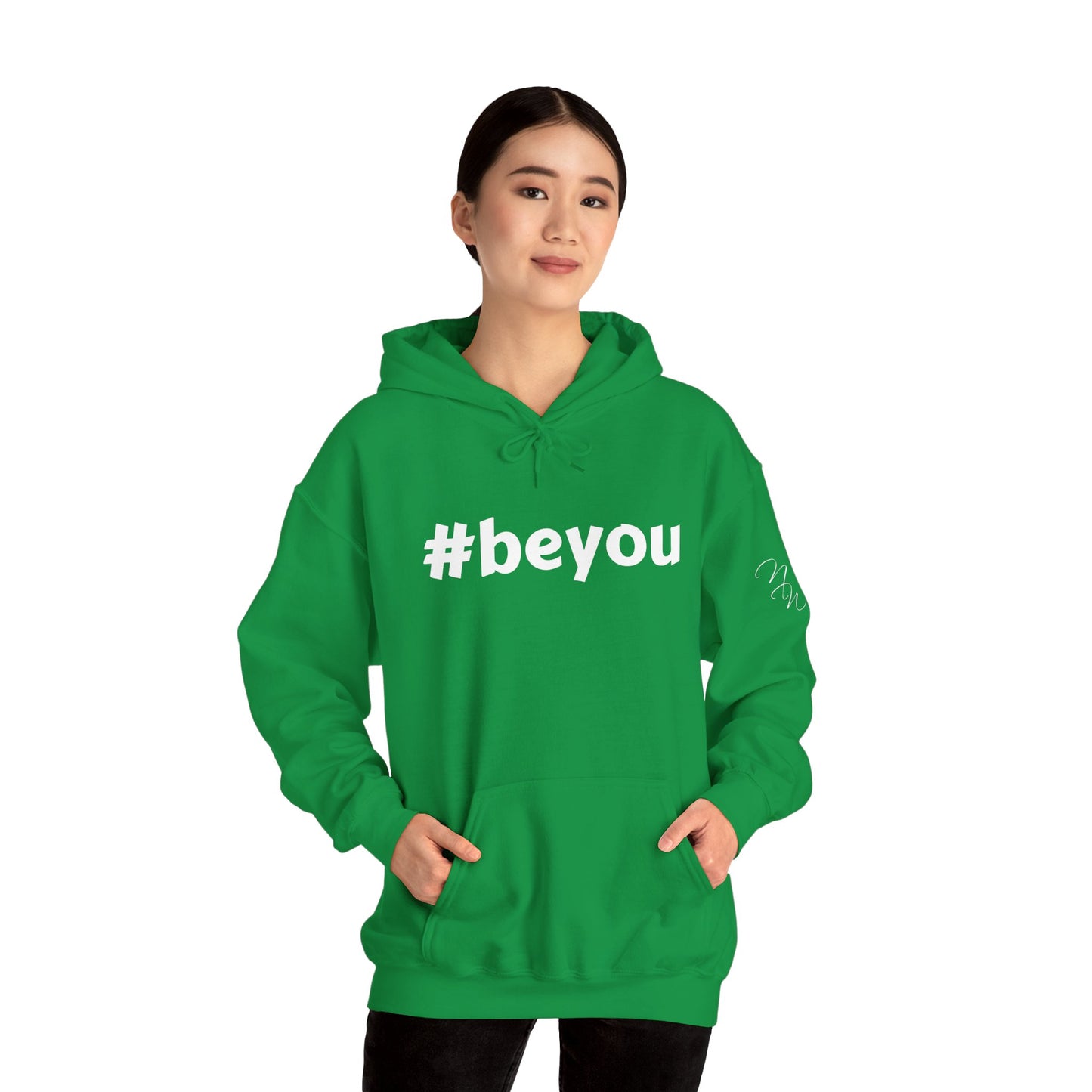 Apparel: Hoodie with White #beyou Print