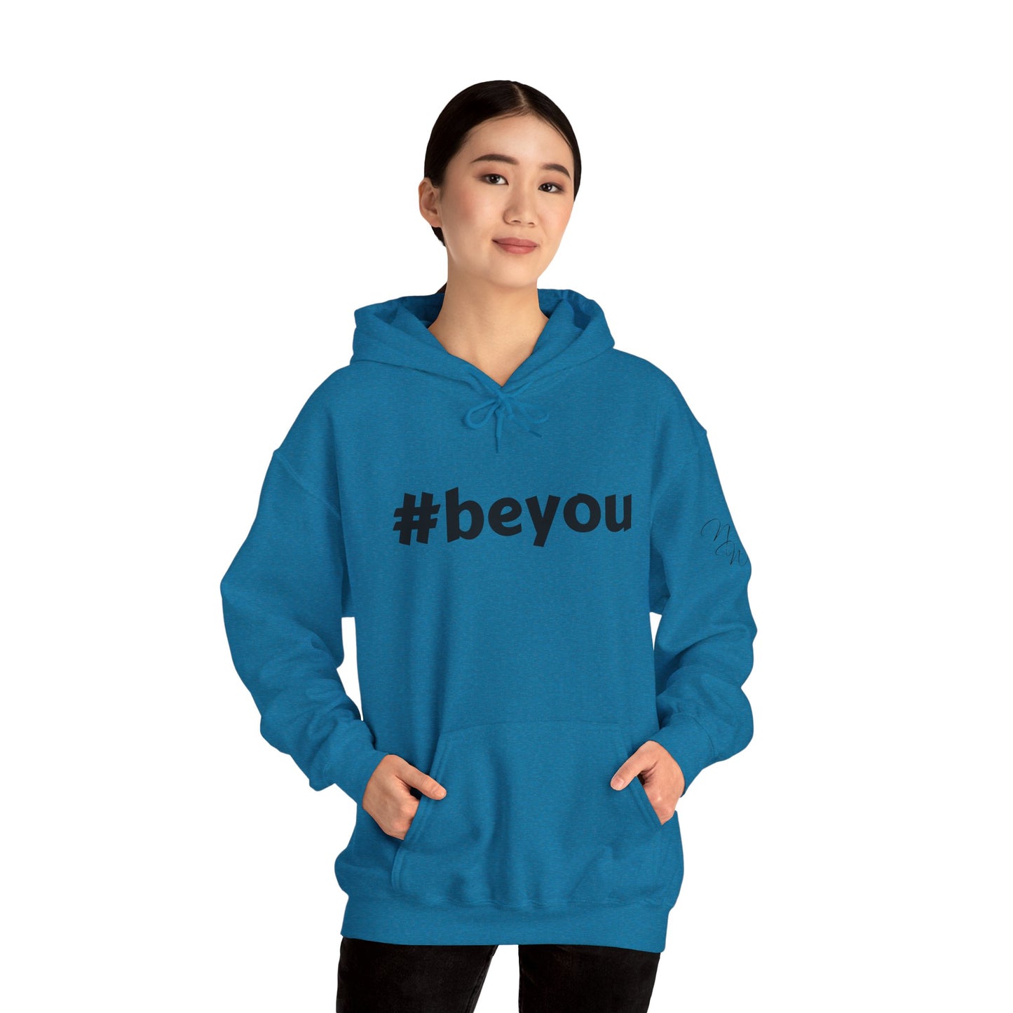 Apparel: Hoodie with Black #beyou Print